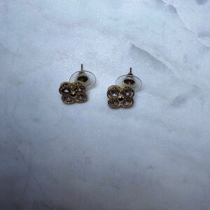 Elegant Gold Flower Stud Earrings